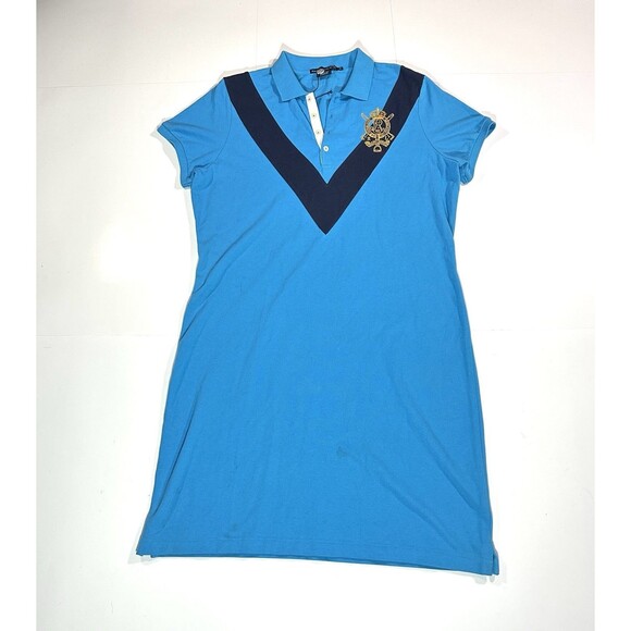Ralph Lauren Dresses & Skirts - Polo Ralph Lauren Sport Women's Cotton Mesh Riding Crest Polo Dress Blue Size XL